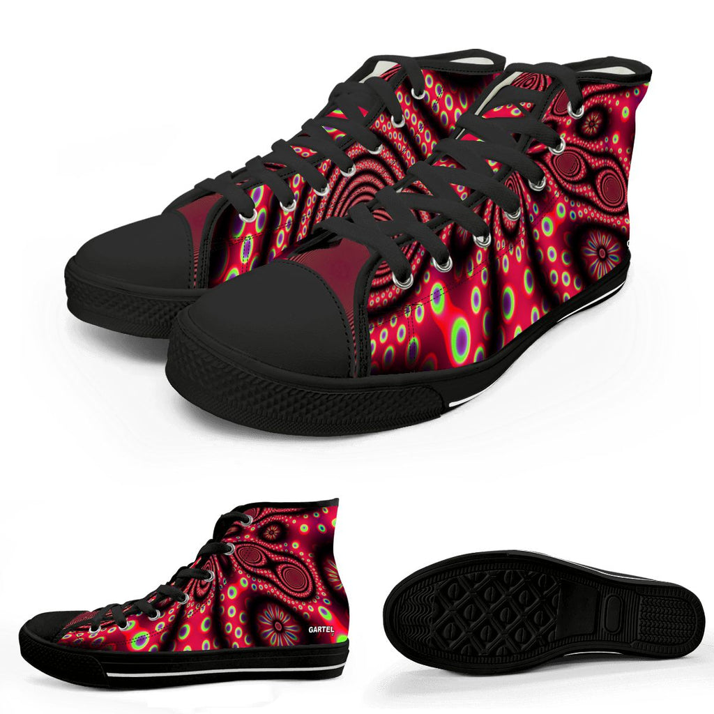 "Electric Octopus" Men's High Top Canvas Shoes