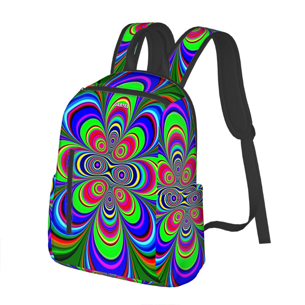"Floral Explosion" Twill Zipper Front Pocket Backpack