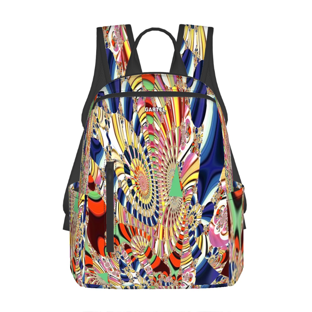 "Ancient Frequency" Twill Zipper Front Pocket Backpack