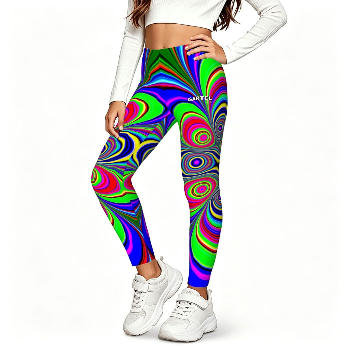“Radiant Petals” Girls’ Yoga Leggings