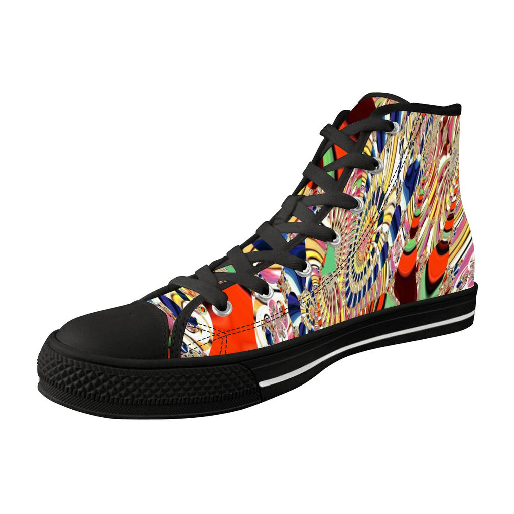 "Ancient Frequency" Women's High Top Canvas Shoes