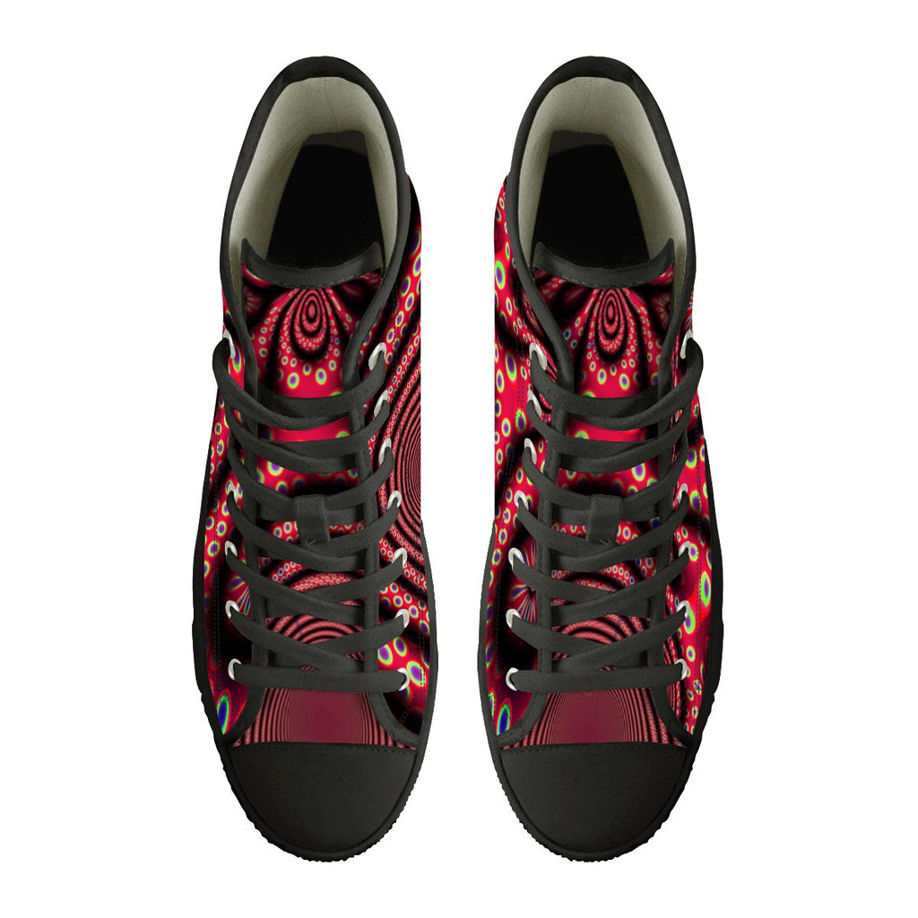 "Electric Octopus" Men's High Top Canvas Shoes