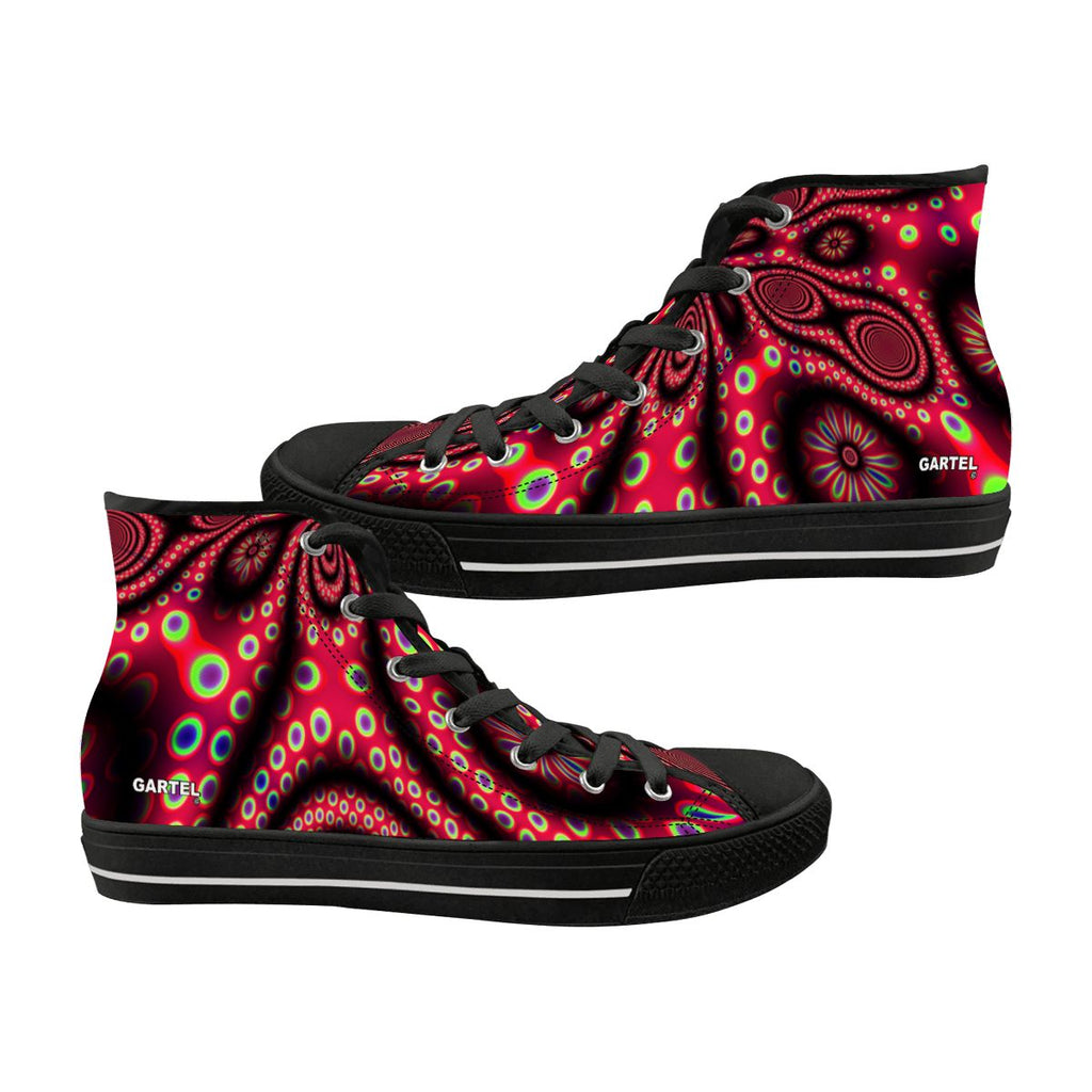 "Electric Octopus" Men's High Top Canvas Shoes