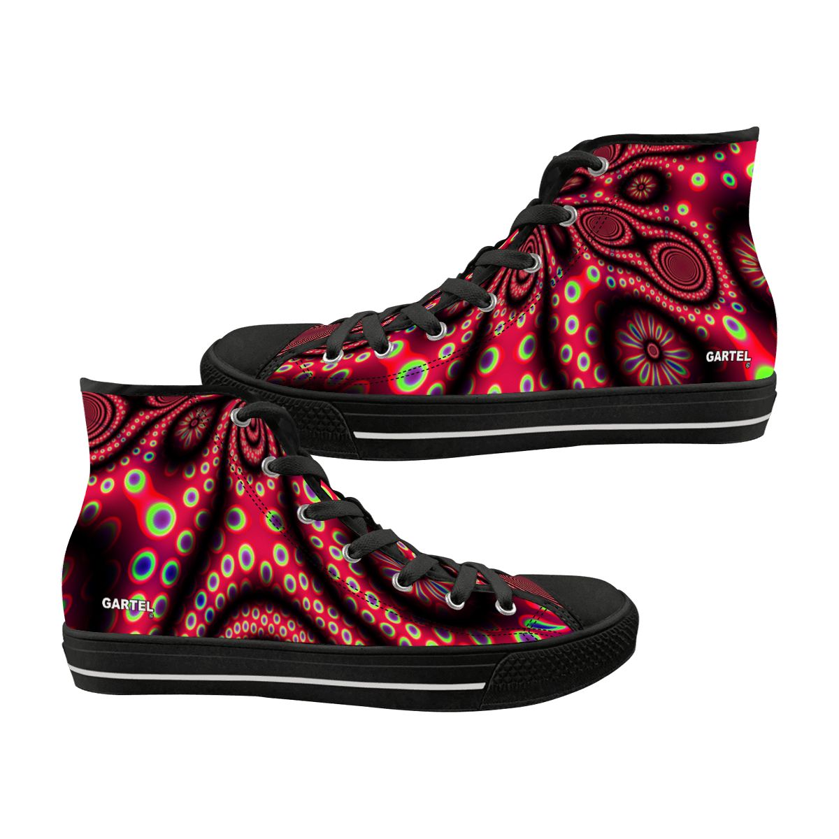 "Electric Octopus" Men's High Top Canvas Shoes