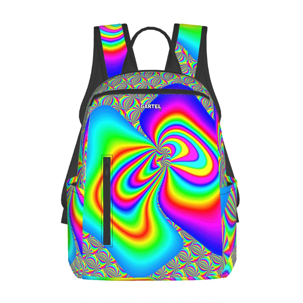 "Color Explosion" Twill Zipper Front Pocket Backpack
