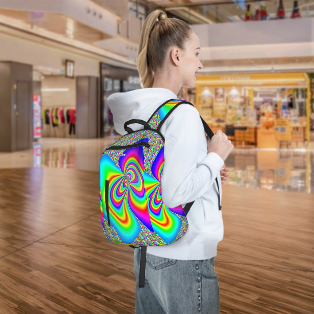 "Color Explosion" Twill Zipper Front Pocket Backpack
