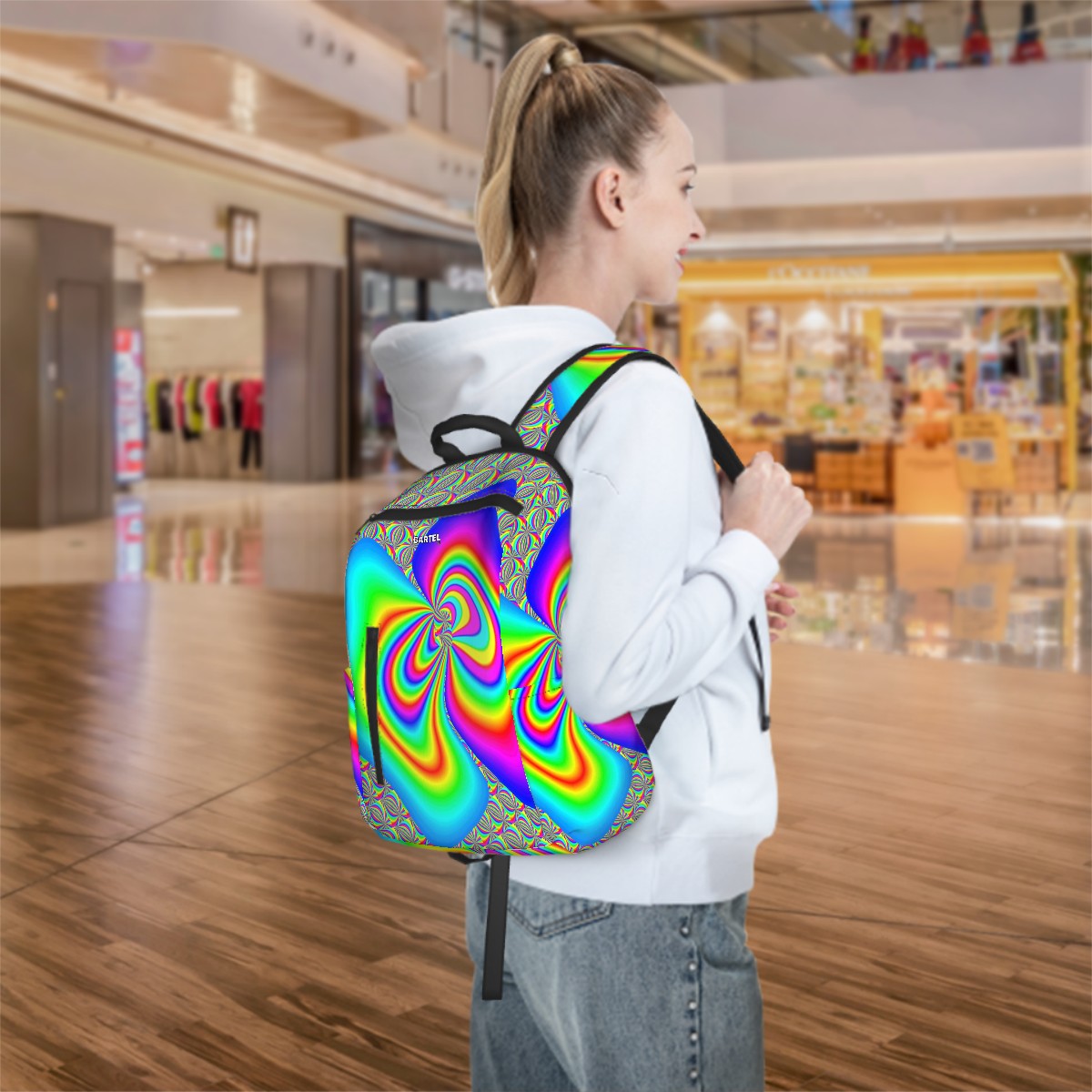 "Color Explosion" Twill Zipper Front Pocket Backpack
