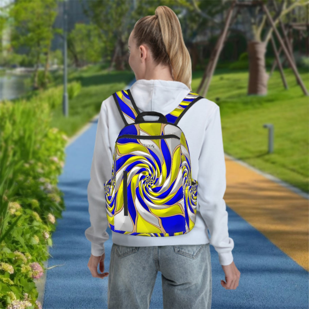 "Dancing Arboretum" Twill Zipper Front Pocket Backpack