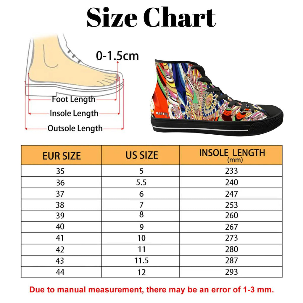 "Ancient Frequency" Women's High Top Canvas Shoes