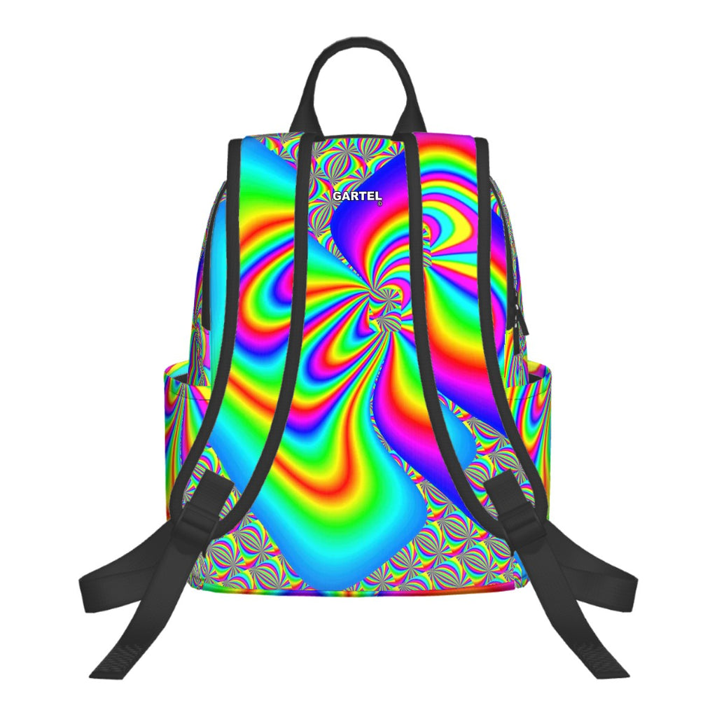 "Color Explosion" Twill Zipper Front Pocket Backpack